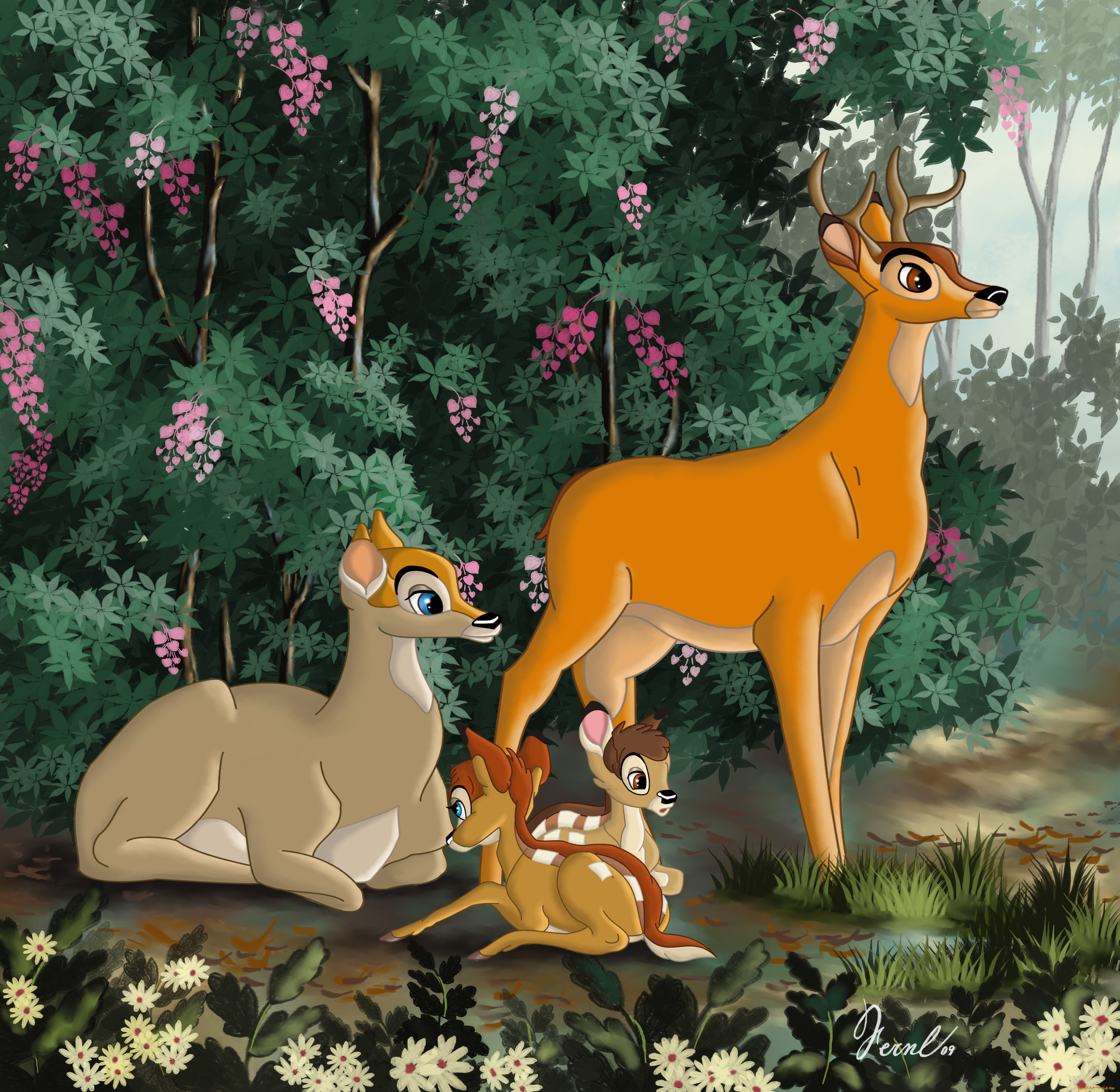 Обои Мультфильмы Bambi, обои для рабочего стола, фотографии мультфильмы,  bambi, олени Обои для рабочего стола, скачать обои картинки заставки на  рабочий стол.